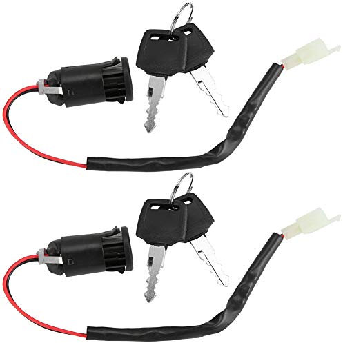 Interruttore A Chiave, Universali Chiavi di Bloccaggio Blocchetto Chiavi Moto Accessori Bici Elettrica 2 Fili Interruttore Chiave per Scooter Elettrico per Triciclo Bici, 2 Pezzi
