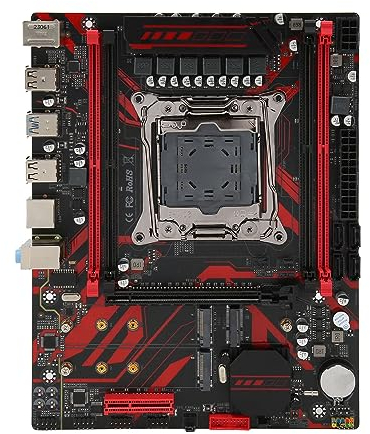 Vikye Scheda madre DDR4, PCIe 3.0 a 4 canali Dual M.2 slot ATX, X99 LGA 2011 V3 per server gaming, scheda LAN Gigabit RTL8111G, Vikyeoxcf7b1gv9