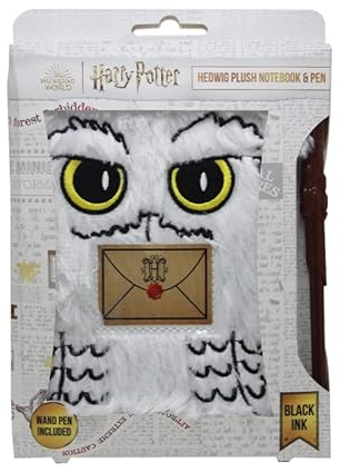 BLUESKY Set Harry Potter - Carnet de Notes Hedwige Fourrure et Stylo Baguette Magique
