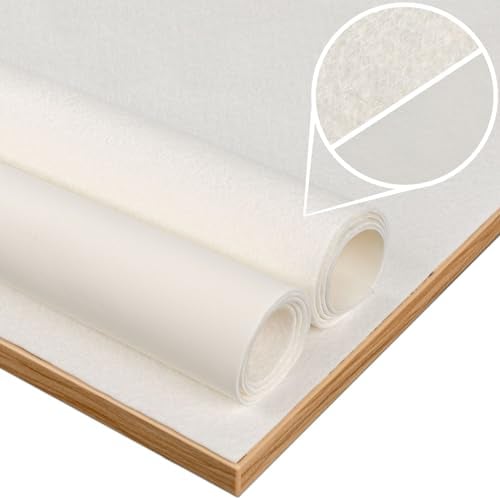 ANRO Tischschoner Tischdeckenunterlage Tischpolster Unterlage Tischdecke Meterware Schutzunterlage Tischschutz Molton Größe Wählbar Glatt 1,5mm mit Vlies 200 x 140cm