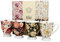 DUO FLORAL 4er-Set königliche Tassen 300 ml FLOWER MIX New Bone China Porzellan