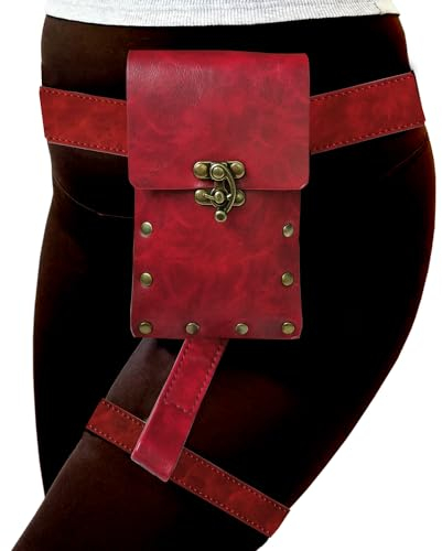 Larswon Renaissance Beintasche – Oberschenkelgurt aus Kunstleder für Damen, Rot/Ausflug, einfarbig (Getaway Solids), 4.1 L x 1.8 D 6.5 H, Renaissance-Tasche