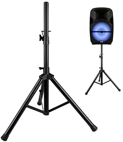 Skywin Stativ-Lautsprecherständer für große Lautsprecher – 2 Stück Lautsprecher auf Ständer mit Höhenverstellung, DJ-Lautsprecherständer, strapazierfähig, schwarz