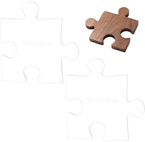 BENECREAT Acrylic Puzzle Router Template, 14x14cm Acrylic Handle Cutting Board Serving Board Router Template for Charcuterie Home Kitchen Cutting Board Handle, 4mm Thick