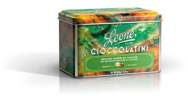 Leone dal 1857 - Latta Praline al Pistacchio - Assortimento di Tartufi e Lingottini al Pistacchio - Latta Regalo da 150 gr