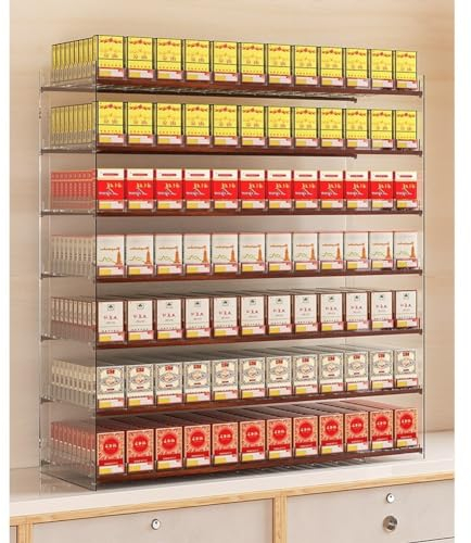 Estantes de exhibición de cigarrillos, estantes de caja de cigarrillos rectangulares, estantes de exhibición minoristas colgantes en la pared, estantes de exhibición de tiendas de mostradores de super
