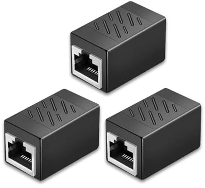 EZYUMM 3 Pack Ethernet Coupler, Premium Gold Plated Ethernet Extender, RJ45 Coupler Female to Female for Cat7/ Cat6/ Cat5/ Cat5e Network Cable