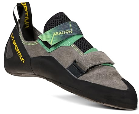 La Sportiva Mens Aragon Rock Climbing Shoes, Clay/Jasmine Green, 11.5