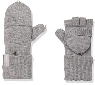 Calvin Klein Uni Pop Top Fingerless Cold Weather Super Soft Glove Handschuhe, Heather Mid Grey, Einheitsgröße