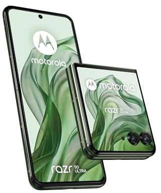 Motorola Razr 50 Ultra, 12+512 Go, écran 4, Double capteur 50MP avec IA, Résistant à l’Eau, Vert Kaki