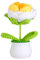JUSTOYOU künstliche Blume Rose Häkelblumen Topfpflanze, Mini gestrickter Blumentopf, kleine handgefertigte Häkelblume für Home Office Tischdekoration, Geschenk für ihren Valentinstag (1, gelb weiß)