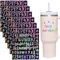 Irikdescia 6 PCS Namenssticker Für Stanley Cup Selbstklebende Buchstaben Aufkleber, Lasermuster Sticker Für Stanley Tumbler, Kreatives Persönliches Becher Zubehör