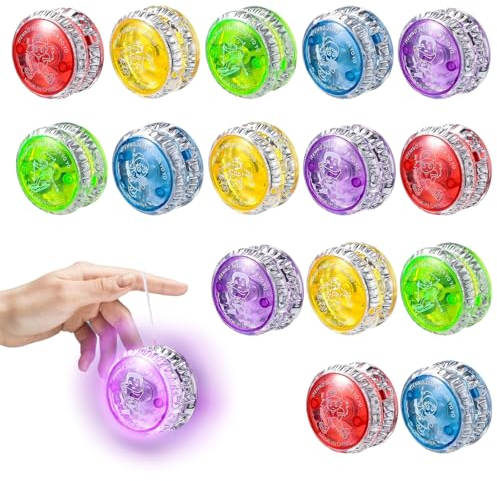 10 Stück LED Licht Jo-Jo, Joo mit Licht für Kinder, Kunststoff Responsive Yoyo, Yoyo mit Licht für Anfänger Kinder, Geschenke für Geschenktütenfüller, Geburtstag, Weihnachten, Kindertag (10)