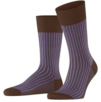 FALKE Herren Socken Oxford Stripe M So Baumwolle gemustert 1 Paar, Braun Cork 5034, 45-46