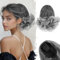 BARSDAR Pferdeschwanz Haarteil mit Kordelzug, 25cm Kurzes Wellige Ponytail Extension für Damen Synthetisch Comb Clip in Pferdeschwanz Haarverlängerungen Haarteile - Dunkel Grau & Weiße Spitzen