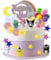 36pcs Cake Topper Rainbow Balloon Hello kuromi Birthday Party Cake Decorations Supplies Set, Mini Colorful Party Decor Favors Happy Birthday Baby Shower (kuromi)