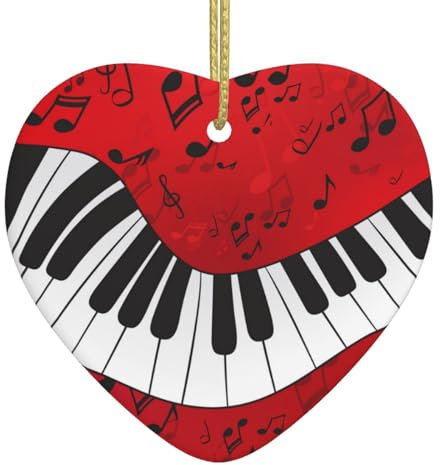 Musiknote Klavier Weihnachten Herz Anhänger - Christbaumschmuck Kugeln Schöne Keramik Anhänger Festliche Dekorationen