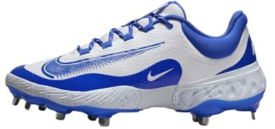 Nike Alpha Huarache Elite 4 Low Baseball Cleats (FD2745-108, White/Hyper Royal), White/Hyper Royal, 8 UK