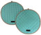 Ragged Rose Aga Cooker Hob Covers - 38 cm x 38 cm Universal Hob Mats for Gas, Oil, Electric, & Induction Aga Cookers - Pair of Machine Washable Cotton Chef’s Pads - Duck Egg/Grey Trim, Pack of 2