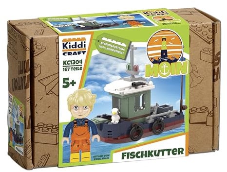 KIDDICRAFT KC1304 Fischkutter - Klemmbausteine Set Moin, maritim, Boot