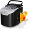 Machine à glaçons de comptoir, 8 glaçons en 6 minutes, glace de 11,8 kg/jour avec 2 tailles – Mini portable, économie d'énergie et panier/pelle pour maison/fête/voyage/camping/bar, noir