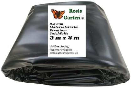 PVC Teichfolie 3 m x 4 m Stärke 0,5mm schwarz Teich Gartenteich Teich Teichbau