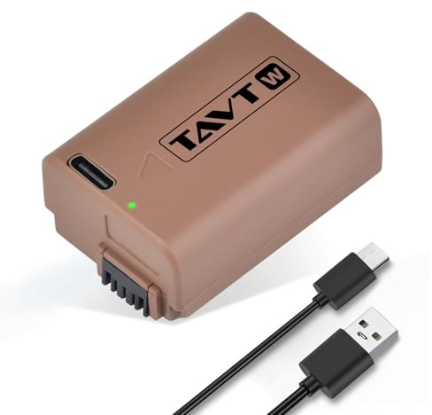 TAVT 1500mAh NP-FW50 Battery with USB Type-C Input for Sony A6000 A6500 A6300 A6400 ZV-E10 A7 A7II A7RII A7SII A7S A7S2 A7R A7R2 RX10 Series