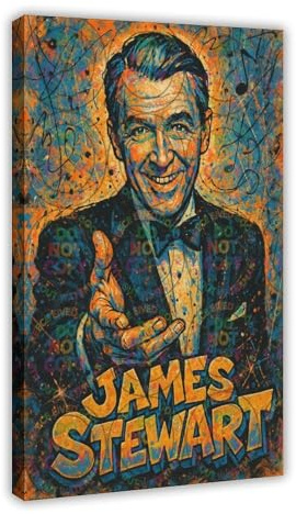 ZYGNBHL Filmschauspieler James_Stewart Poster Schlafzimmer Leinwand Dekor Sport Landschaft Büro Zimmer Dekor Geschenkrahmen 30,5 x 45,7 cm