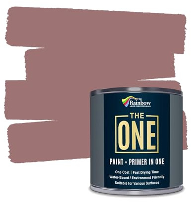 THE ONE All-In-One Paint & Primer - Dark Pink Satin, 1 L | Multi-Surface 1 Coat Formula | Easy Indoor & Outdoor Decorating for Home & Garden Walls, Floors & Furniture | Durable, Water-Based & Low VOC