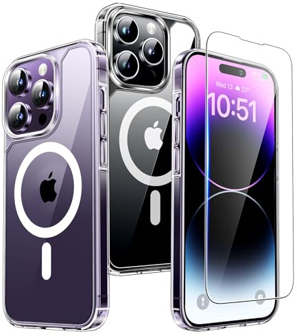 TAURI for iPhone 14 Pro Max Case Compatible with MagSafe, Clear | 15FT Military-Grade Protection, Not-Yellowing Shockproof Anti-Scratch Slim Phone Bumper Cover