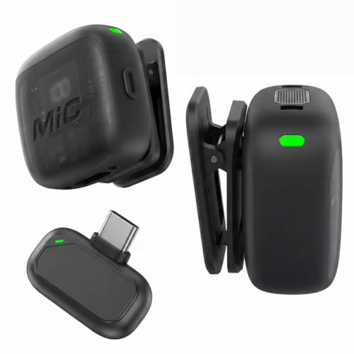 DESMAX Wireless Microphone for iPhone Android phone, Clip On Lavalier Mic