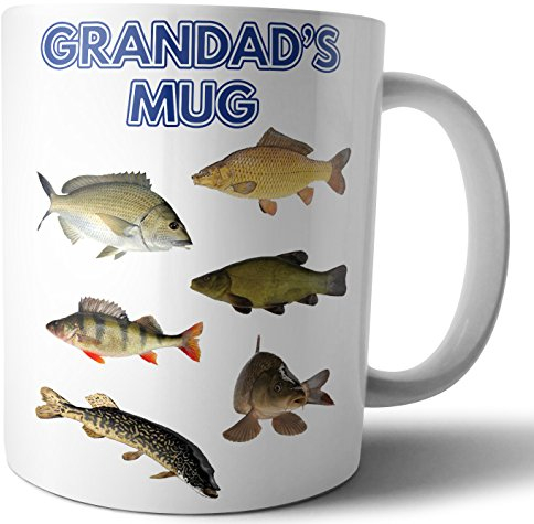 AK Giftshop Grandad's Mug, River Fish Fishing Themed Father's Day/Birthday Gift