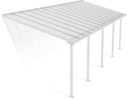 Canopia by Palram Terrassenüberdachung Alu Olympia 3X8.51 Polycarbonat Hohlkammerplatten Pergola 860 x 295 cm Weiss zur Überdachung ihrer Terrasse