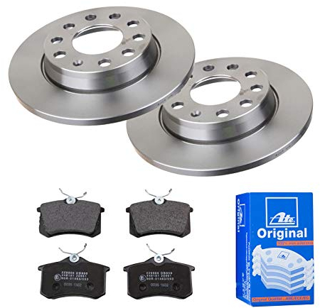 ATE Bremsen-Set 2 Bremsscheiben + Bremsbeläge Bremsensatz Ø255 Einbau Hinten Bremsscheiben-Set Scheibenbremsen passend für Audi A4 A4 Avant