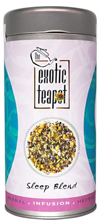 The Exotic Teapot – Sleep Tea Blend, 75g Tin, Calming Herbal Infusion with Chamomile, Lavender, and Peppermint