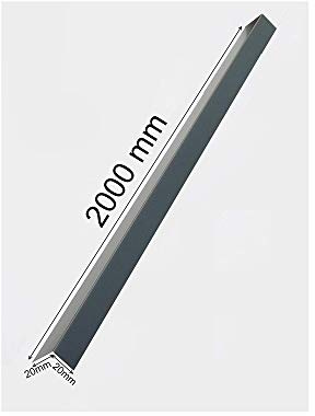 EXCOLO Alu Winkelblech 2000mm Anthrazit Grau RAL 7016 – Aluminium Winkel 90° 20x20mm – Alu Profil Eckwinkel Blechwinkel Schenkel – Alu Kantenprofi– 0,8mm stark – für Dach, Fassade, Mauerabdeckung