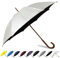 SoulRain Regenschirm mit klassischem Holzgriff, automatisches Öffnen, winddicht, unzerbrechlich, 121,9 cm, Schwarz / silberfarben