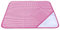 Tischdecke und Serviette für Kindergarten, kariert, aus Faden mit Aida-Stickerei – Rosa