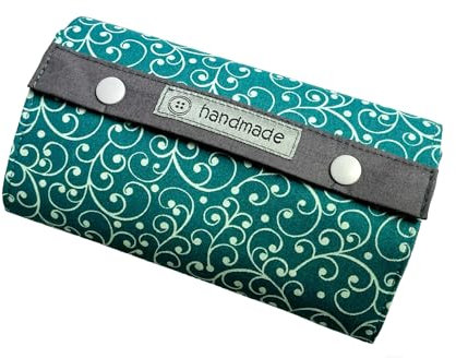 Geldbörse - Ranken - petrol/grau