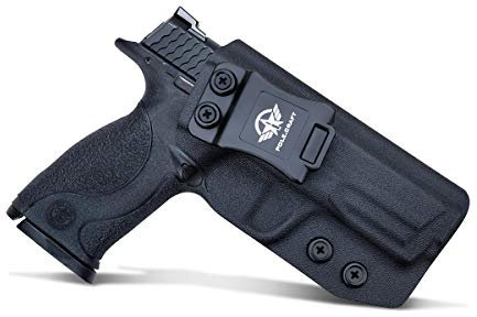 POLE.CRAFT IWB Tactical KYDEX Pistolenholster for: S&W M&P 9mm .40 / Full Size 4.25 Pistolenhalfter Hängend Carrier Verdeckte/Versteckte Pistole Case Waffenholster (Black, Left Hand Draw (IWB))