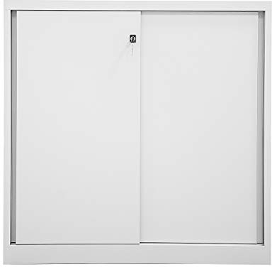 Bisley LIGHT Schiebetürenschrank ECO, 3 Ordnerhöhen, lichtgrau