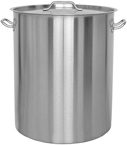 Beeketal 'BKT-115' Gastronomie Kochtopf ca. 111 Liter aus Edelstahl mit starken Griffen und Deckel, Topf für alle Herdarten geeignet (Induktion, Gas, Glaskeramik), ideal als z.B. Suppentopf