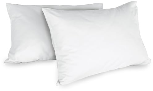 Zer0bed, Coppia Di Federe In Cotone 52x80 CM, Bianco, Set Di 2, Tinta Unita, 100 Percento Cotone, Cusino Letto, Chiusura A Busta