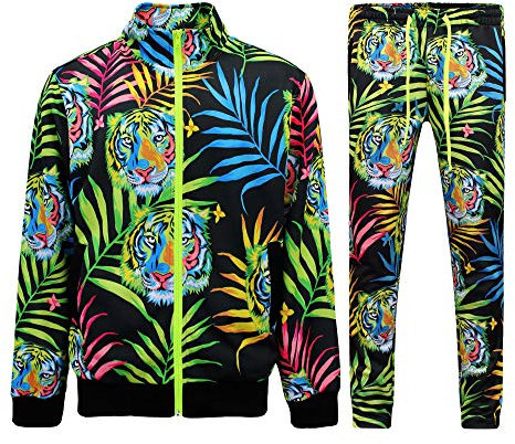 G-Style USA Herren-Trainingsanzug-Sets mit Tigermuster, XXX-Large