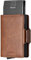 VULKIT Porte-Cartes de Crédit en Cuir Porte Carte Bancaire Anti Piratage RFID Étuis à Double Portefeuille Pop Up avec 2 Emplacements for Cartes & Billets, Marron