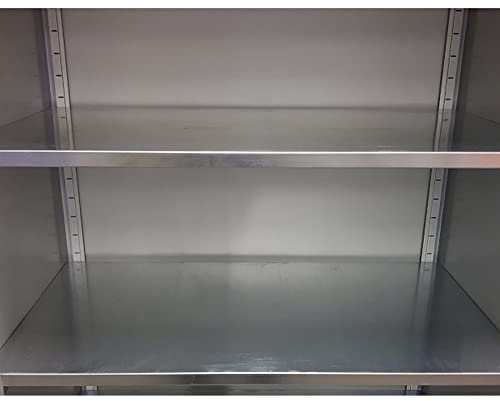 Schrank & Stuhl zusätzlicher Fachboden | Einlegeboden für Flügeltürenschrank | Stahlschrank 92x60 cm (BxT) inklusive je 4 Fachbodenträger (verzinkt)