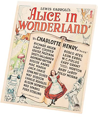 Altes Poster Film Alice im Wunderland Gary Cooper Retro Vintage Kino Poster (30 cm x 36 cm)