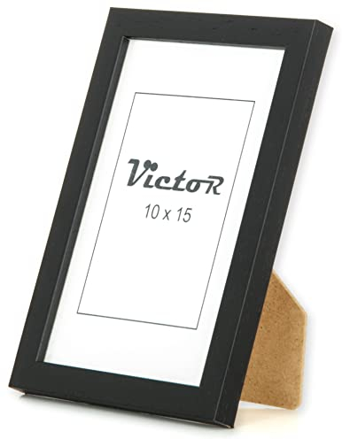 VictoR Bilderrahmen Nolde Schwarz in 10x15 cm (A6) - Leiste 11x13mm - Holzrahmen - Rahmen A6 Bilderrahmen Holz - Bilderrahmen Schwarz 10x15