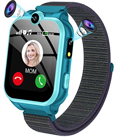 PTHTECHUS® Kinder Smartwatch Telefon – Kinder Uhr mit Zwei Wege Gespräch MP3 Dual Kamera Rechner Rekorder und SOS Hörbuch Spiel Uhr für 4-15 Jahre alt Jungen Mädchen Geburtstags Geschenke