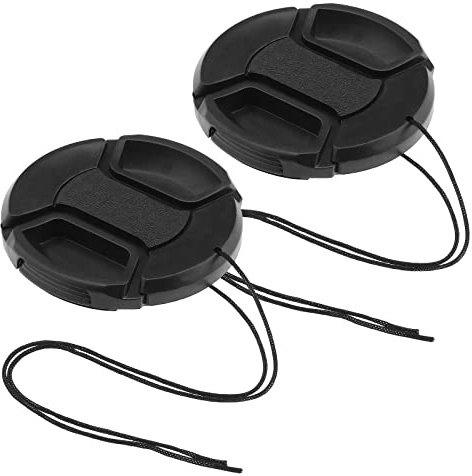 ECSiNG 2Pcs Lens Caps Replacement Plastic Lens Cover Universal Camera Lens Caps with 2x String Lens Cap Cover Keeper Camera Accessories 58mm